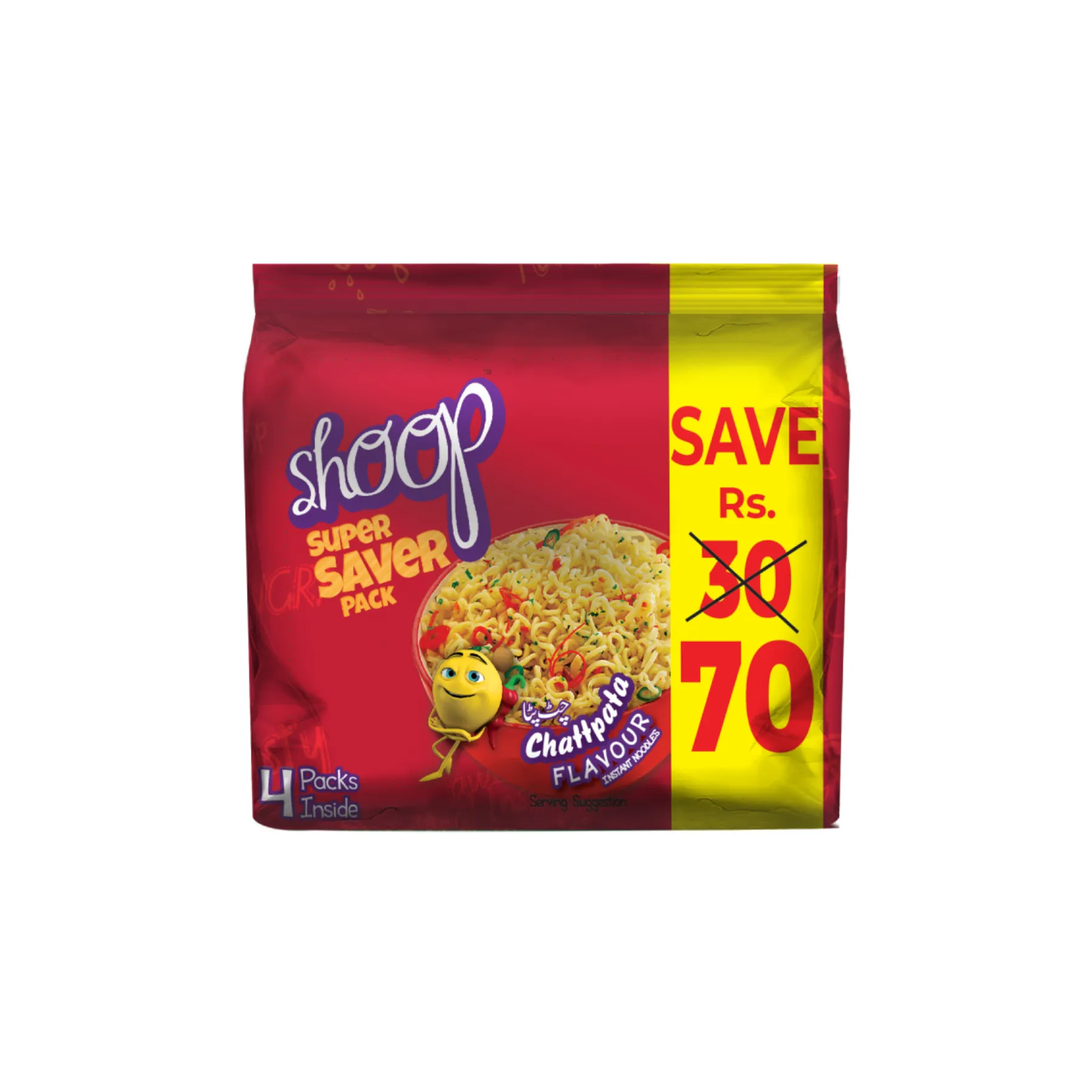 Shan Shoop Chatpatta Noodle 60 gm (Pack of 4) Save Rs 100 CP